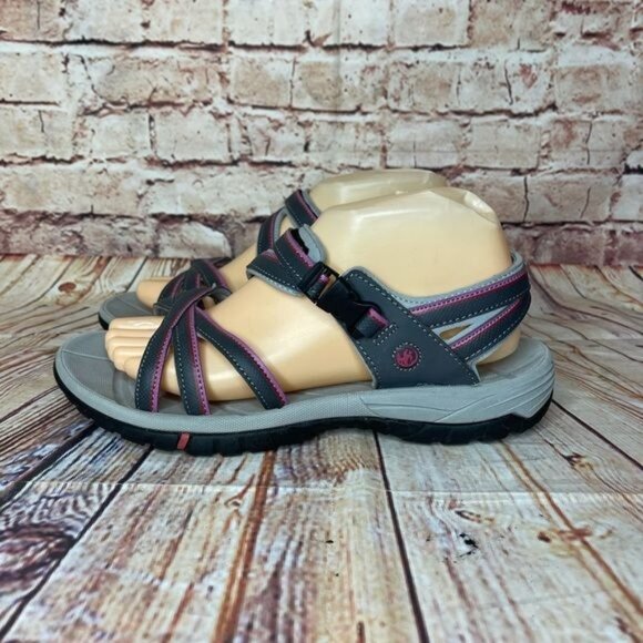 Northside Women's Colette Open Toe Sport Sandal In Gray & Pink Sz 9 - Picture 4 of 9